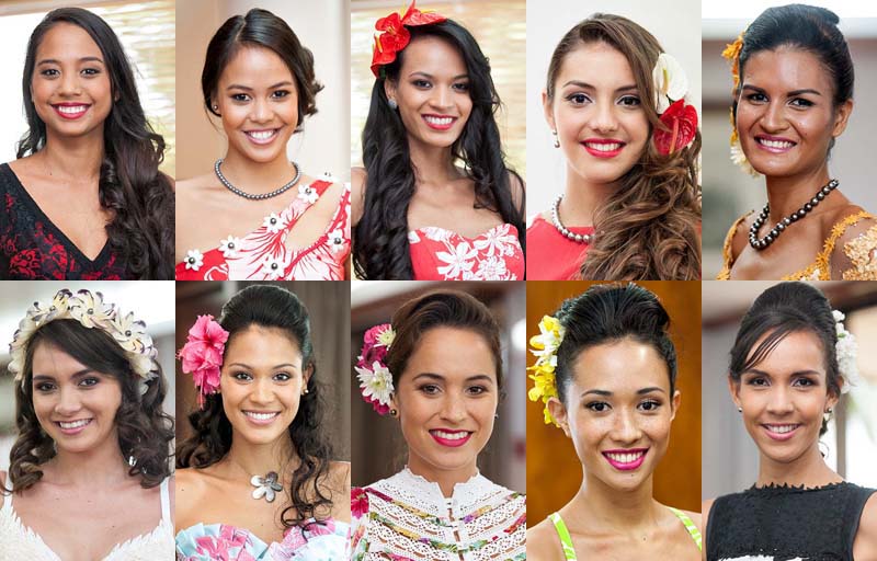 Les 10 prétendantes au titre de Miss Tahiti 2014 ©Cédric VALAX