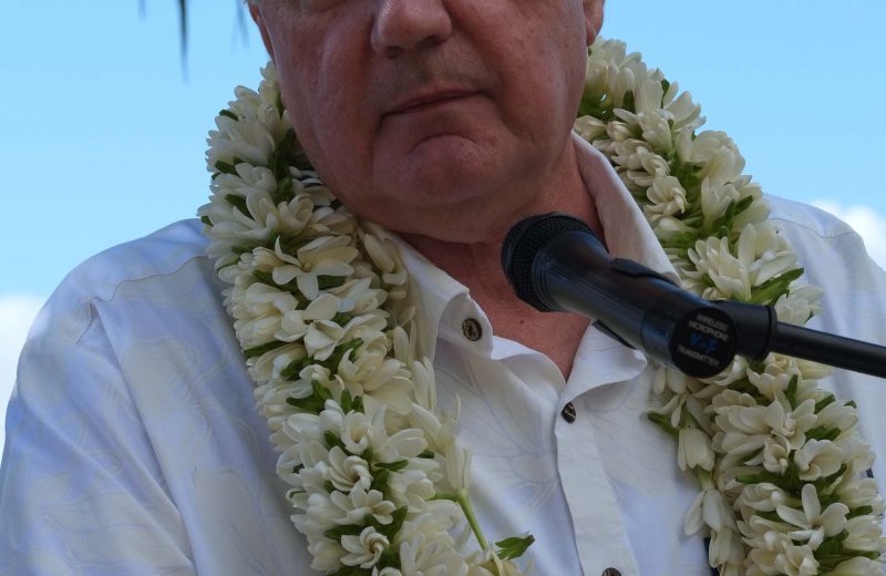 Neven Mimica member of the EC in charge of international cooperation and development in location at Moorea for the 17th OCT-EU forum