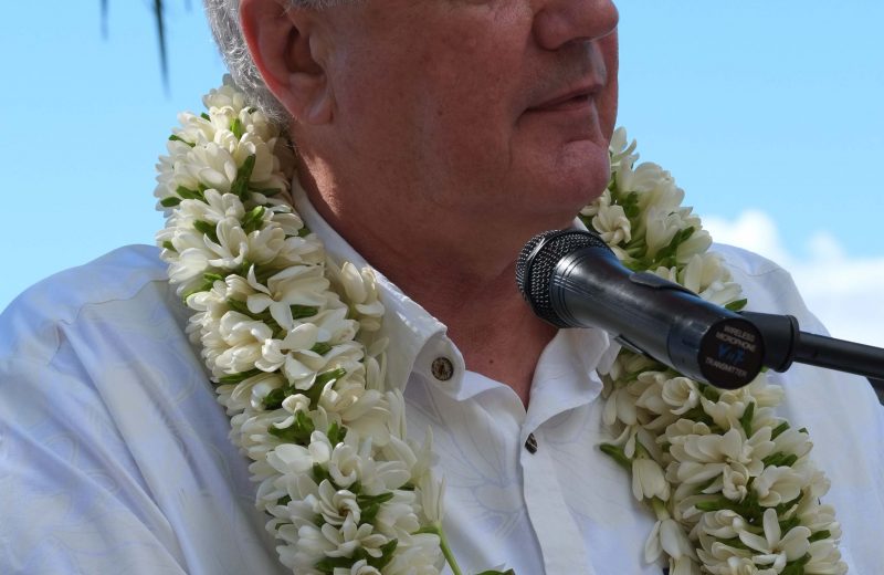 Neven Mimica member of the EC in charge of international cooperation and development in location at Moorea for the 17th OCT-EU forum