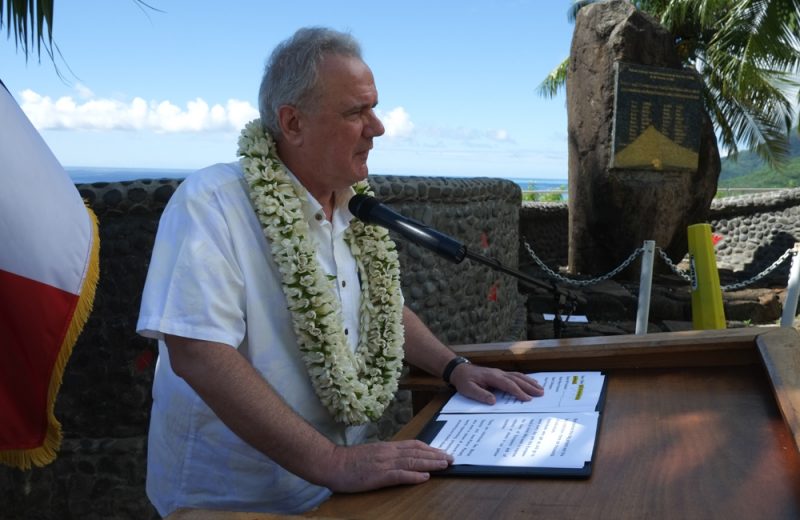 Neven Mimica member of the EC in charge of international cooperation and development in location at Moorea for the 17th OCT-EU forum