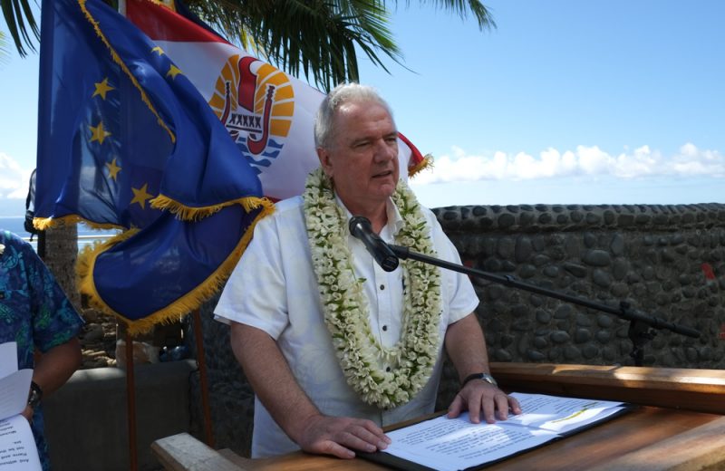 Neven Mimica member of the EC in charge of international cooperation and development in location at Moorea for the 17th OCT-EU forum