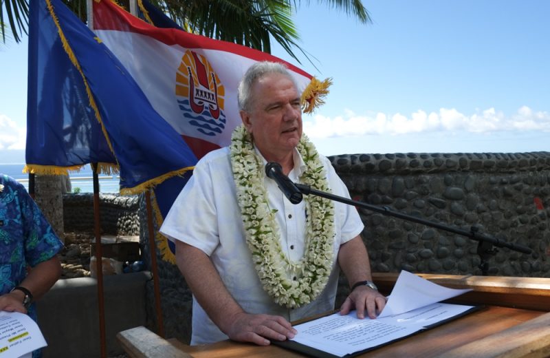 Neven Mimica member of the EC in charge of international cooperation and development in location at Moorea for the 17th OCT-EU forum